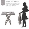 CAVINAS Foldable Square Patio Table,Solid Wood Outdoor Side Table,Space-Saving End Table for Backyard,Balcony,Garden,Grey - 3 of 4