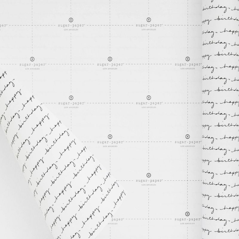 White/Black Happy Birthday Script Wrapping Paper - Sugar Paper&#8482; + Target, 2 of 9