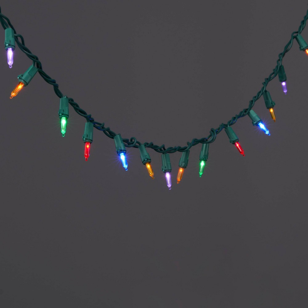 60ct LED Smooth Mini Christmas String Lights Multicolor Twinkle with Green Wire - Wondershop