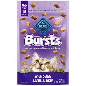 Blue Buffalo Bursts with Chicken, Liver & Beef Crunchy & Creamy Cat Treats - 1 of 4