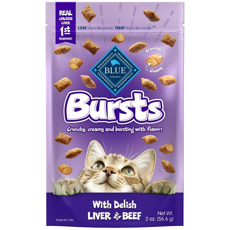 Blue Buffalo Bursts with Chicken, Liver & Beef Crunchy & Creamy Cat Treats, 1 of 7