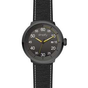 Simplify The 7100 Leather-Band Watch w/Date - 1 of 4