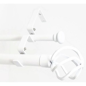 Urbanest Zeffoli Flat Button 1-inch 5-8-inch Double Drapery Curtain Window Rod Set - 1 of 4