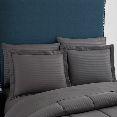 Gray Queen Down Alternative Microfiber 8-Piece Bedding Set