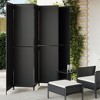 vidaXL - 6 Panel Room Divider - Black Poly Rattan - Indoor/Outdoor Privacy Screen for Bedroom, Living Room, Office - 115.7" x 78.7" - 2 of 4