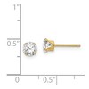 Black Bow Jewelry 5.25mm Round Cubic Zirconia Stud Earrings in 14k Yellow Gold - 4 of 4