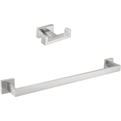 Mixxidea Double Towel Hook Bundle with Towel Bar (Brushed Nickel)