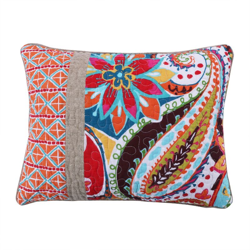 Rhapsody Decorative Pillow - Pieced Boho - Multicolor - Levtex Home, 1 of 4