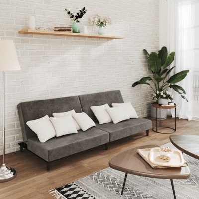 vidaXL 2-Seater Sofa Bed Dark Gray Velvet