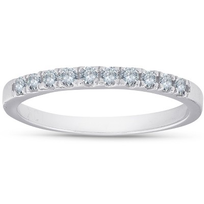 Pompeii3 1/4 Ct Diamond Wedding Ring 10K White Gold Womens Stackable Anniversary Band