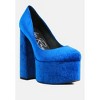 Old Novelty Platform Heel Velvet Pumps - 2 of 4