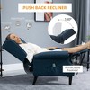 Vintage Upholstered Wingback Heated Vibrating Massage Recliner Chair with Remote Controller and Push-back Recline - 4 of 4