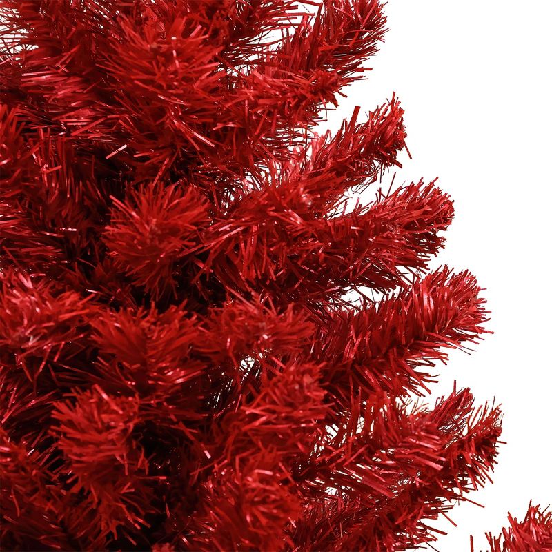 National Tree Company 4 Foot Full Bodied Unlit Colorful Celebration Artificial Christmas Holiday Tree with 311 Branch Tips, & Metal Stand, Red, 3 of 6