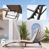 ALAULM Patio Chaise Lounge Set Outdoor Lounge Chair, Rattan Reclining Chair Adjustable Backrest, Pool Sunbathing Recliners with Folding Table - 4 of 4