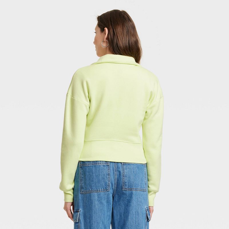 Women's Cropped Quarter Zip Sweatshirt - Universal Thread™ , 3 of 11