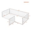 CAVINAS Twin Size Wood Montessori Bed,Modern Floor Bed Frame with Safety Fence and Door,Toddler Bed for Bedroom - 3 of 4