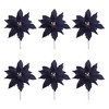 Glittered Poinsettia Flower Stem (Set of 6) - 2 of 2