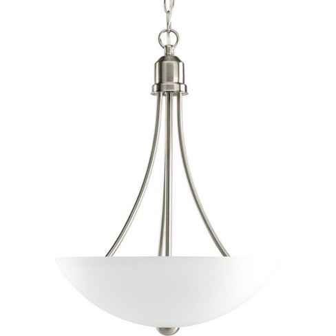 Progress Lighting Gather 2-Light Inverted Pendant, Brushed Nickel, Etched Glass Shade - image 1 of 3