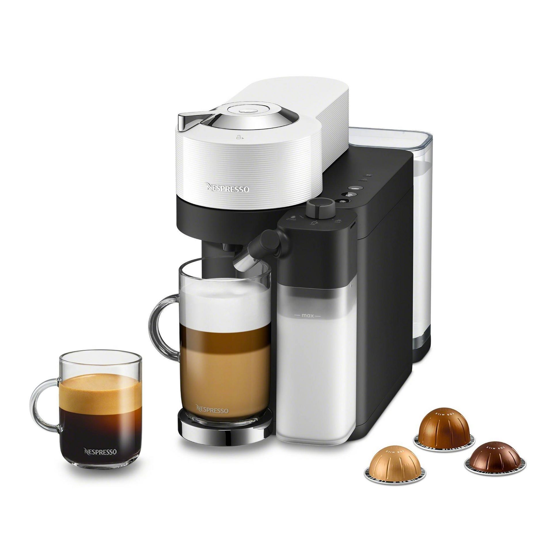 Nespresso Vertuo Lattissima Espresso Maker by DeLonghi White - ENV300W: Single Serve, Automatic Shut-Off, Electric Frother