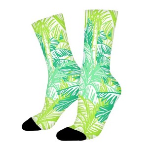 Coconut Palm Trees Women Printed Crew Socks Funny Funky Socks Soft Polyester Novelty Gifts for Artists Men - 1 of 1