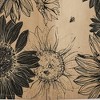 tagltd Black Sunflower All Over Print on Beige Background Cotton   Kitchen Dishtowel 26L x 18W in. - 2 of 2