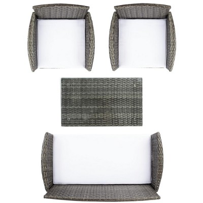 Bandele 4 Piece Grey Wicker Patio Set with Cushions