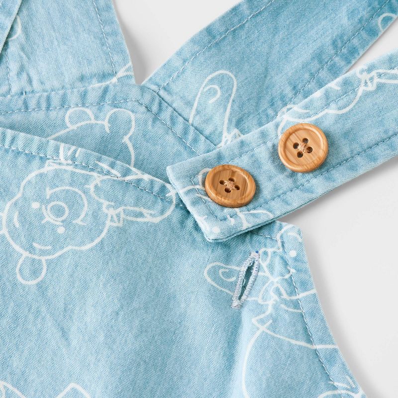 Baby Boys' Disney Winnie the Pooh Short Sleeve Shortalls Set - Blue, 3 of 5