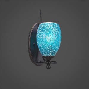 Toltec Lighting Capri 1 - Light Sconce in  Dark Granite with 5" Turquoise Fusion Shade - 1 of 1