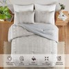 Peace Nest 3 Piece Tufted Embroidery Comforter Set Soft Clipped Microfiber Year-Round Warmth Geometric Design - 3 of 4