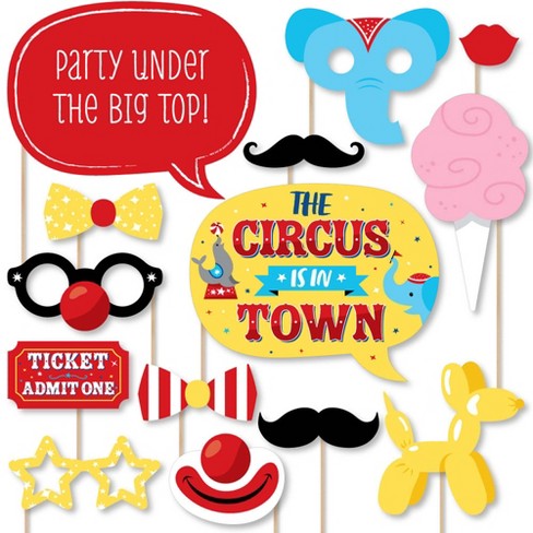 Big Dot of Happiness Carnival - Step Right Up Circus - Carnival Themed  Party Photo Booth Props Kit - 20 Count