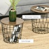 Resenkos Side Table Set,End Tables Set of 2, Nesting Tables with Storage, Round Accent Side Tables with Removable Top,Brown - 4 of 4