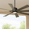 Possini Euro Design 60" Defender Farmhouse Rustic Indoor Outdoor Ceiling Fan 8 Blade LED Light Remote Control Matte Black Motor Bedroom Patio - 2 of 4
