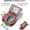 FATMOON  Women’s RFID Blocking Leather Wallet - Genuine Leather Small Bifold with Zipper Pocket & ID Window for Daily Use,Travel,Gift - 4 of 4
