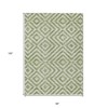 Green And Beige Geometric Washable Indoor Outdoor Area Rug - 3 of 4
