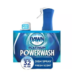 Dawn Platinum Powerwash Dish Spray, Dishwashing Dish Soap - Fresh Scent Bundle - Starter-Kit (16 fl oz) & 1 refill (16 fl oz)