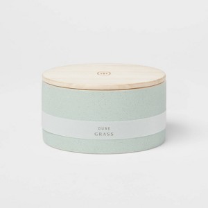 3-Wick Matte Textured 16oz Ceramic Candle with Wooden Wick Dune Grass - Threshold™ - 1 of 3