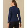 Allegra K Women's Regular Fit Casual Lapel Long Sleeve Denim Pockets Blazer - 4 of 4