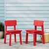 WestinTrends Tiny Terraces Outdoor HDPE Kids Modern Plastic Toddler Dining Chairs (Set of Two) - 2 of 4