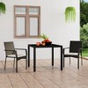 vidaXL Chair Patio Dining Chair with Cushions for Deck Garden Poly Rattan - Black 2 pcs - 2 of 4