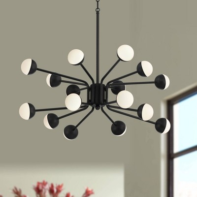 Antony Black Metal and Glass Sputnik Chandelier with Adjustable Height