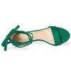 Allegra K Women's Kitten Heel Open Top Lace-Up Sandals - 4 of 4