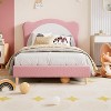 GAOMON Upholstered Bed Frame for Kids - with Adjustable Chic Scallop Headboard, Cute Velvet Princess Platform Bed for Girls/Kids - 3 of 4