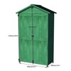 Outdoor 35.6"x 18.1"x 66.15" L Wood Storage Shed, Garden Tool Cabinet with Waterproof Asphalt Roof, Double Doors, Multiple-tier Shelves,Forest Green - 4 of 4