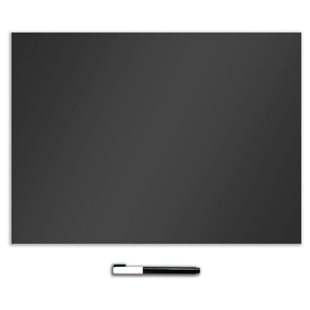 Wall Pops! Dry Erase Board Decal 17.5" x 24" - Charcoal Chalk Board: Black Vinyl, Self-Adhesive, Repositionable Surface