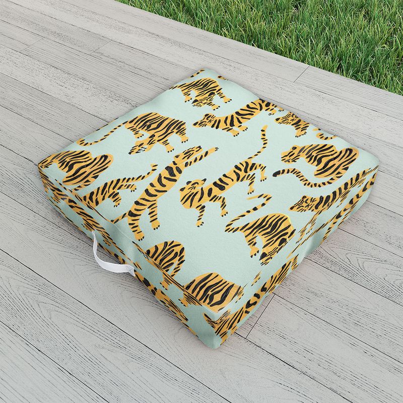 Cat Coquillette Tiger Collection Mint Orange Outdoor Floor Cushion - Deny Designs, 2 of 3