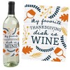 Big Dot of Happiness Happy Thanksgiving - Fall Harvest Party Decorations for Women and Men - Wine Bottle Label Stickers - Set of 4 - 2 of 4