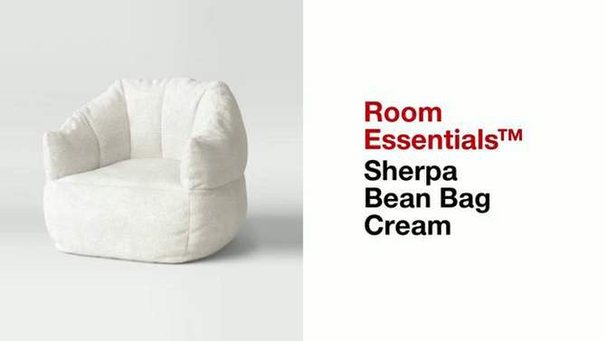 Bean Bag Cream Faux Shearling - Room Essentials&#8482;, 2 of 9, play video