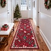 TackView Christmas Runner Rug, Santa Reindeer Holiday Accent Rug Non Slip Washable Xmas Carpet, for Kitchen Bedroom Nursery - 3 of 4