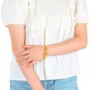 Anna-Kaci Women's Gold Tone Chain Link Open Cuff Bracelet Minimalist Modern Style- Gold - 3 of 4