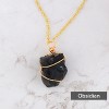 Natural Stone Chain Irregular Healing Crystal Raw Quartz Handmade Wrapped Gemstone Necklace for Women Men - 3 of 4